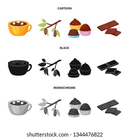 Isolated object of food and yummy icon. Set of food and brown   stock vector illustration.
