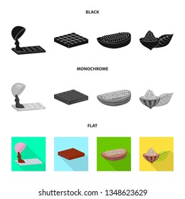 Isolated object of food and yummy icon. Set of food and brown   vector icon for stock.