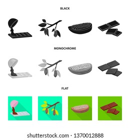 Isolated object of food and yummy icon. Collection of food and brown   vector icon for stock.