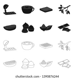 Isolated object of food and yummy icon. Set of food and brown   stock symbol for web.