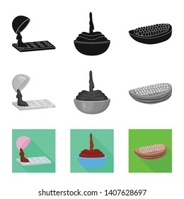Isolated object of food and yummy icon. Collection of food and brown   stock vector illustration.