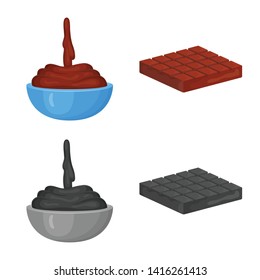 Isolated object of food and yummy icon. Collection of food and brown   stock symbol for web.