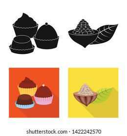 Isolated object of food and yummy icon. Set of food and brown   stock symbol for web.