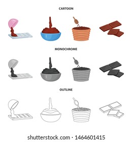 Isolated object of food and yummy icon. Collection of food and brown stock vector illustration.