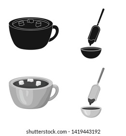 Isolated object of food and yummy logo. Collection of food and brown   vector icon for stock.