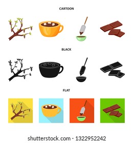 Isolated object of food and yummy sign. Collection of food and brown   stock vector illustration.
