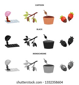 Isolated object of food and yummy sign. Collection of food and brown   stock symbol for web.