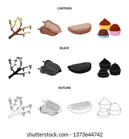 Isolated object of food and yummy sign. Collection of food and brown   vector icon for stock.