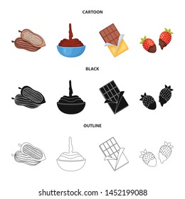 Isolated object of food and yummy sign. Set of food and brown vector icon for stock.