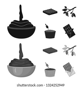 Isolated object of food and yummy symbol. Collection of food and brown   vector icon for stock.