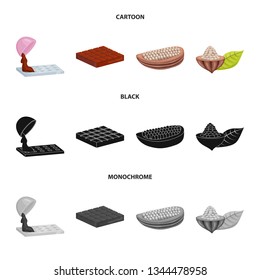 Isolated object of food and yummy symbol. Set of food and brown   vector icon for stock.
