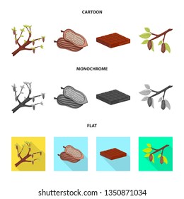 Isolated object of food and yummy symbol. Collection of food and brown   stock vector illustration.