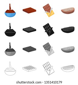 Isolated object of food and yummy symbol. Set of food and brown   vector icon for stock.