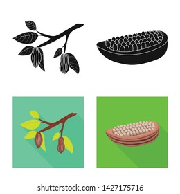 Isolated object of food and yummy symbol. Collection of food and brown vector icon for stock.