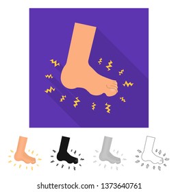 Isolated object of foot  and flatfoot  icon. Collection of foot  and anatomy  stock symbol for web.