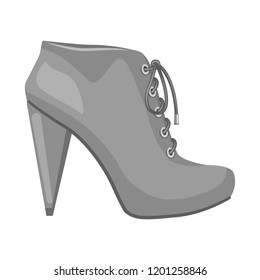 Isolated object of footwear and woman icon. Set of footwear and foot stock vector illustration.
