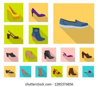 Isolated object of footwear and woman icon. Set of footwear and foot stock symbol for web.