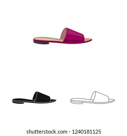 Isolated object of footwear and woman logo. Collection of footwear and foot vector icon for stock.