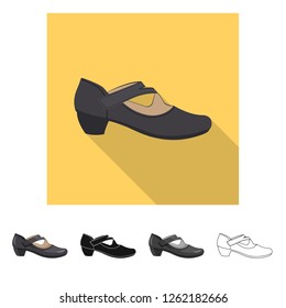 Isolated object of footwear and woman logo. Set of footwear and foot stock vector illustration.