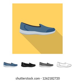 Isolated object of footwear and woman sign. Collection of footwear and foot stock symbol for web.