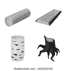 Isolated object of forest and wooden logo. Set of forest and nature stock symbol for web.