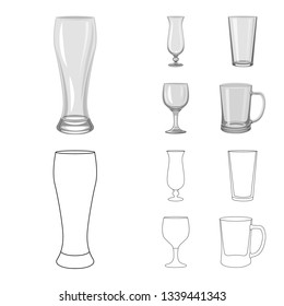 Isolated object of form and celebration logo. Set of form and volume stock symbol for web.