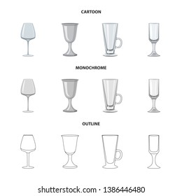 Isolated object of form and celebration logo. Set of form and volume stock vector illustration.