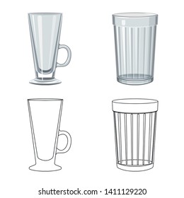 Isolated object of form and celebration logo. Set of form and volume stock vector illustration.