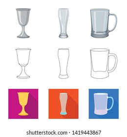 Isolated object of form and celebration logo. Set of form and volume stock vector illustration.