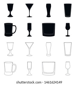 Isolated object of form and celebration sign. Collection of form and volume stock vector illustration.