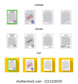 Isolated object of form and document icon. Collection of form and mark stock symbol for web.