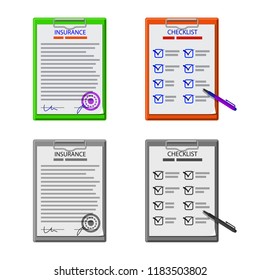 Isolated object of form and document logo. Collection of form and mark stock vector illustration.