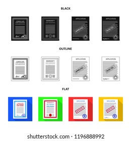 Isolated object of form and document logo. Collection of form and mark vector icon for stock.