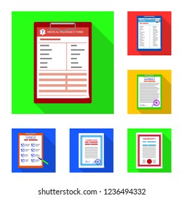 Isolated object of form and document logo. Set of form and mark stock vector illustration.