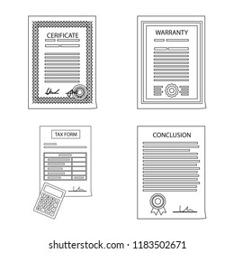 Isolated object of form and document sign. Collection of form and mark stock symbol for web.