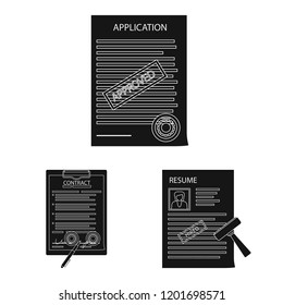 Isolated object of form and document sign. Collection of form and mark vector icon for stock.