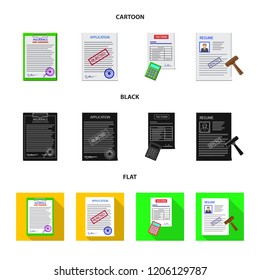 Isolated object of form and document sign. Collection of form and mark vector icon for stock.