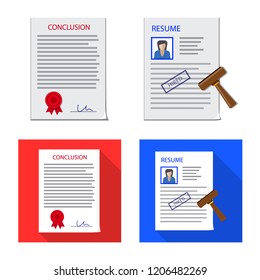 Isolated object of form and document sign. Set of form and mark stock vector illustration.