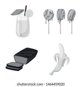 Isolated object of fresh and diet symbol. Collection of fresh and vegetarian vector icon for stock.