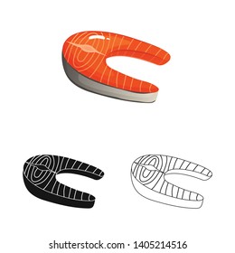 Isolated object of fresh  and restaurant icon. Collection of fresh  and marine   stock vector illustration.