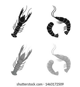 Isolated object of fresh and restaurant icon. Set of fresh and marine stock symbol for web.