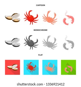 Isolated object of fresh  and restaurant logo. Set of fresh  and marine   stock symbol for web.