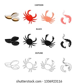 Isolated object of fresh  and restaurant logo. Collection of fresh  and marine   stock vector illustration.