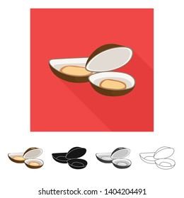 Isolated object of fresh  and restaurant sign. Set of fresh  and marine   vector icon for stock.