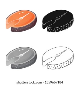 Isolated object of fresh  and restaurant symbol. Set of fresh  and marine   vector icon for stock.