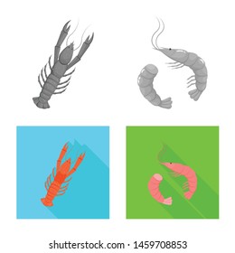 Isolated object of fresh and restaurant symbol. Collection of fresh and marine stock vector illustration.