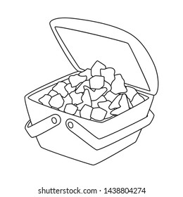 Isolated object of fridge and ice sign. Set of fridge and cube stock vector illustration.