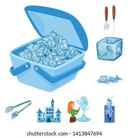 Isolated object of frost and water  icon. Collection of frost and wet  stock vector illustration.