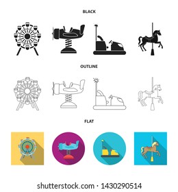 Isolated object of fun and horse icon. Collection of fun and circus stock vector illustration.