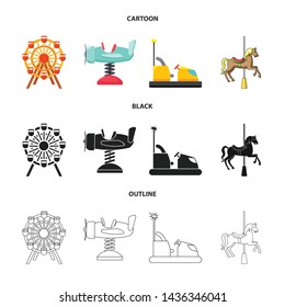 Isolated object of fun and horse icon. Collection of fun and circus stock vector illustration.